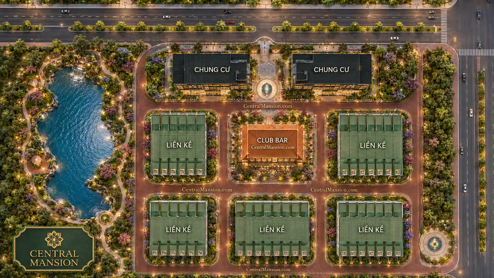 Mặt bằng Central Mansion - Taseco Trung Văn Tố Hữu gồm biệt thự, liền kề, chung cư và shophouse