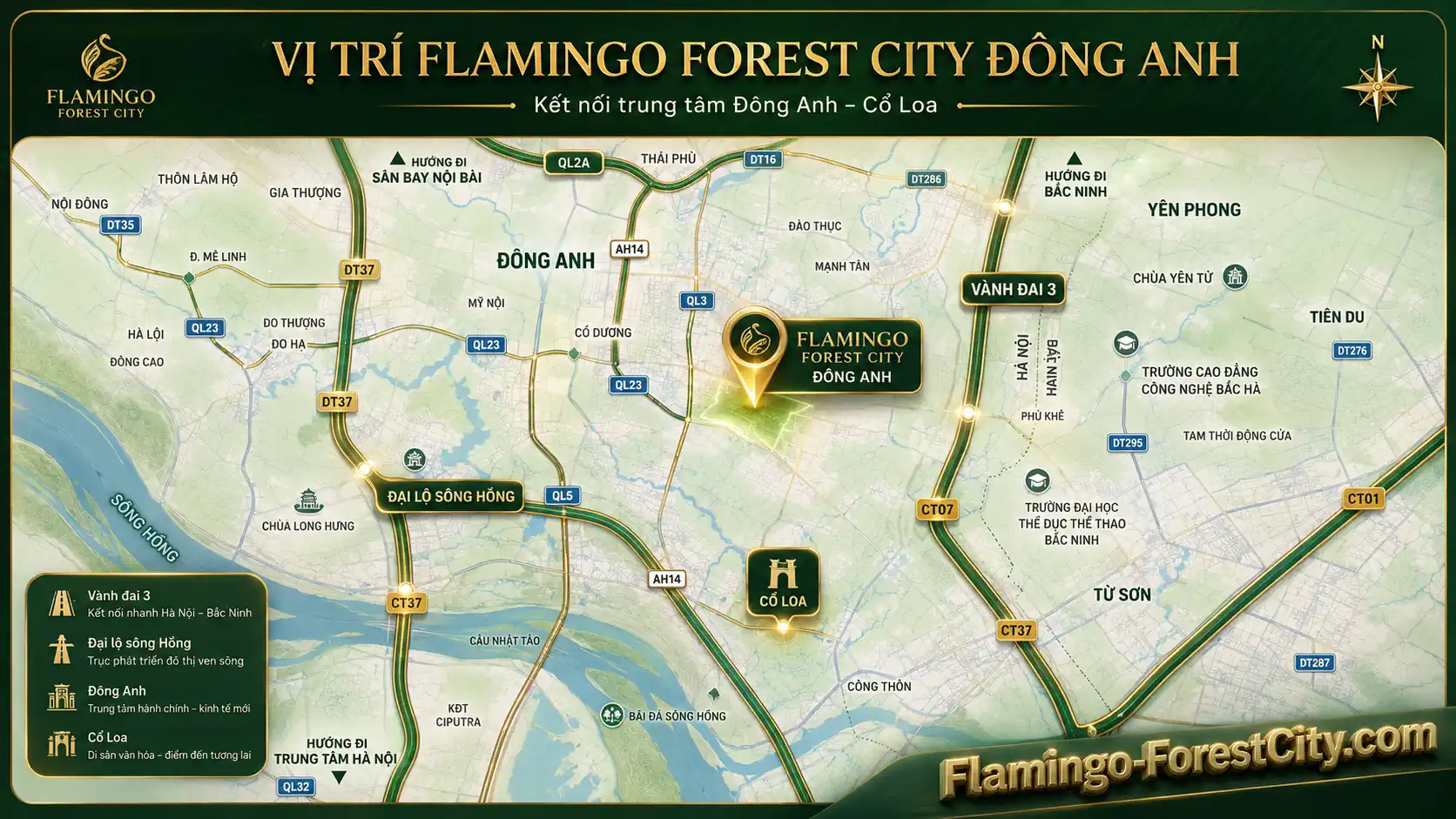 Khoảng cách Flamingo Forest City Hà Nội