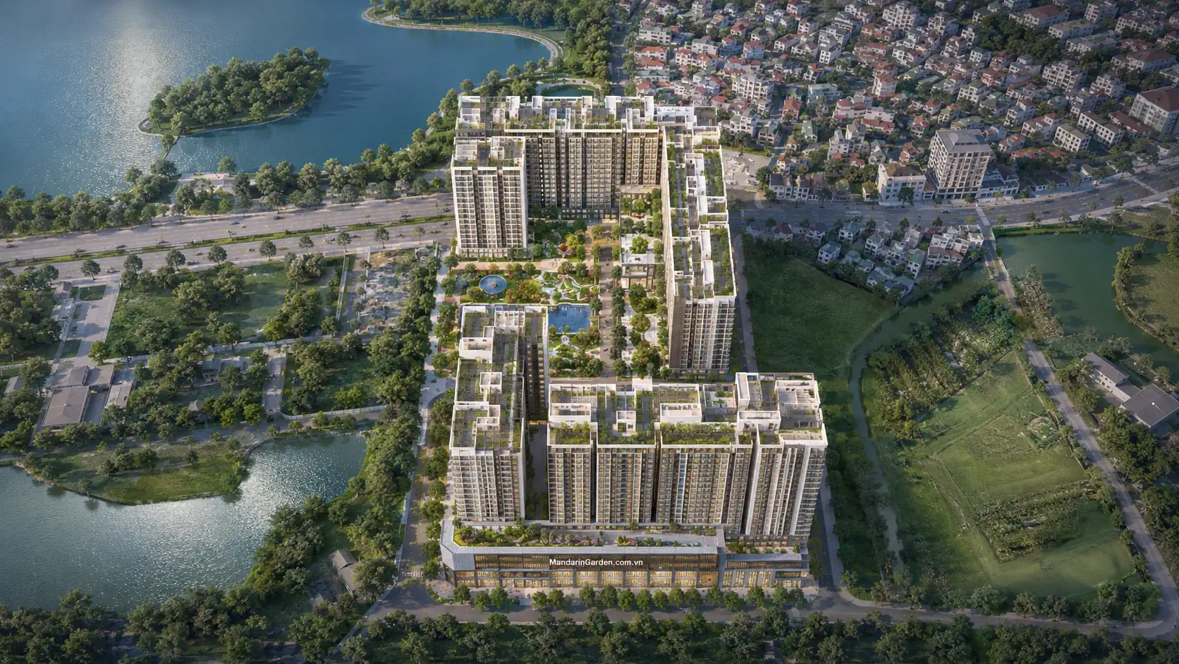 Phối cảnh dự án Mandarin Garden 3 từ trên cao. 