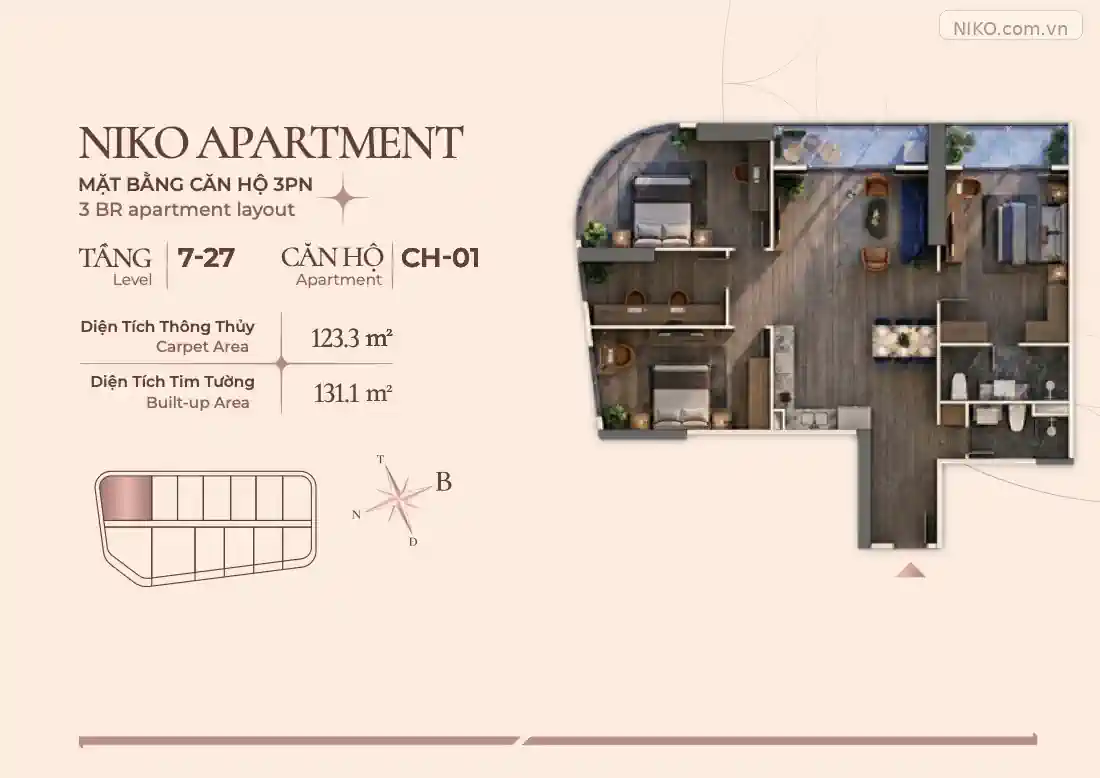 NIKO Tower căn 01 tầng 7-27