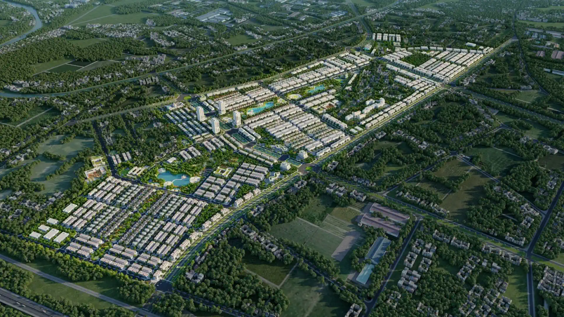 Phối cảnh ngày Đồng Văn Central Park – khu đô thị
