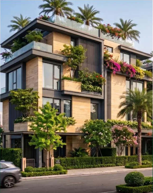 Mẫu nhà liền kề The Green Townhouse ven hồ Flamingo Cổ Loa